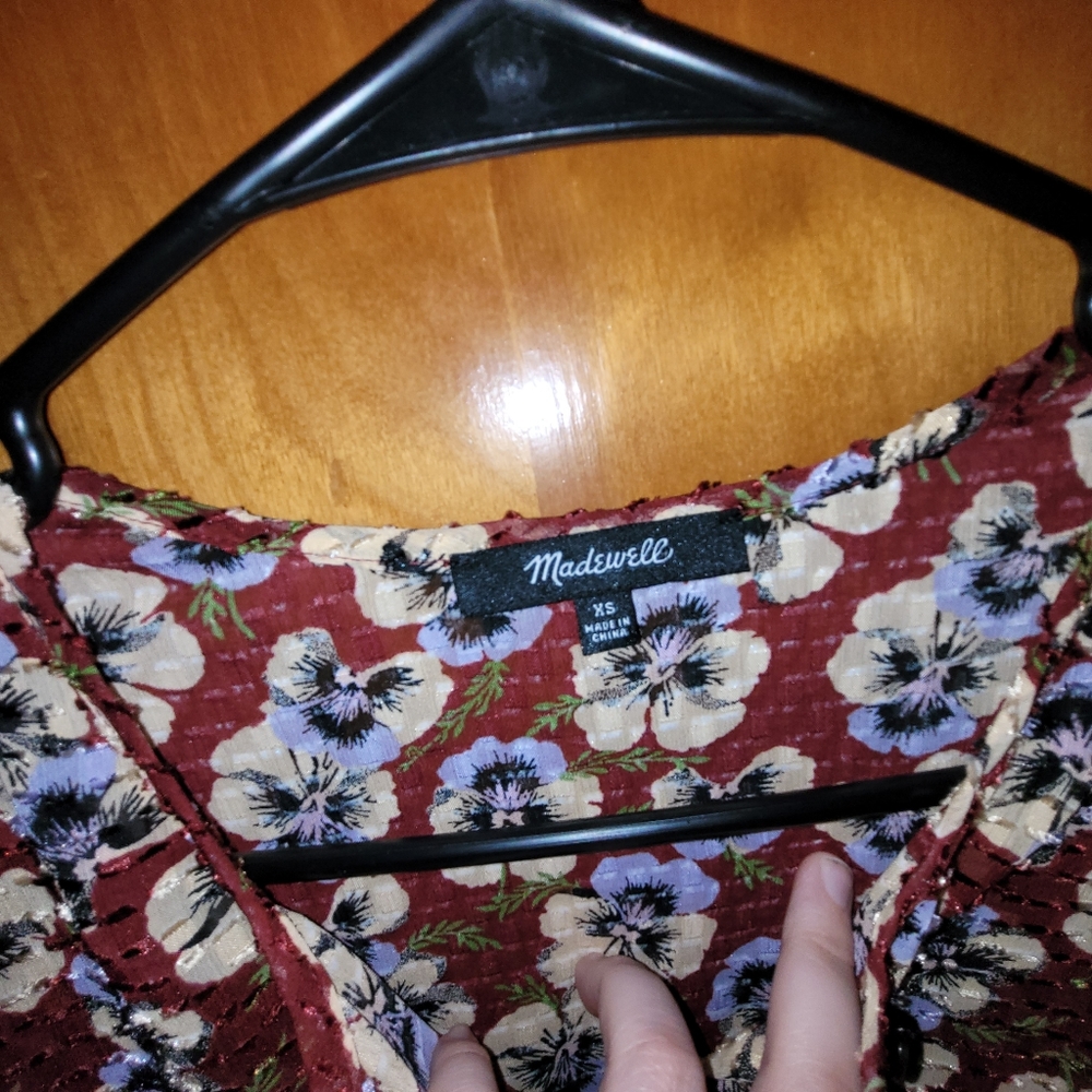 MADEWELL Drawstring Ruffle Hem Top - Picture 3 of 9
